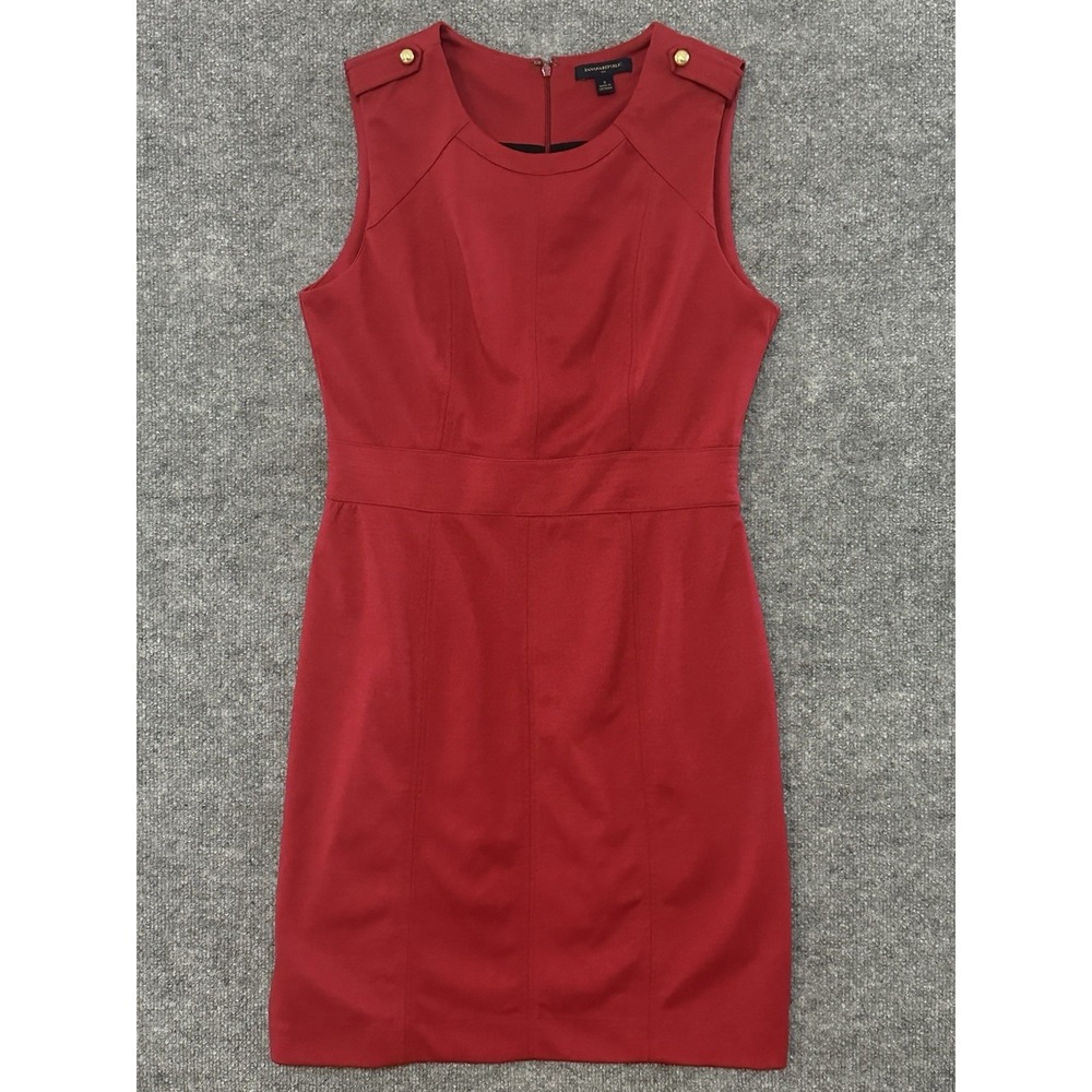 Banana Republic Red Sleeveless Sheath‎ Dress Women's size 8 Knee Length